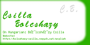 csilla bolcshazy business card